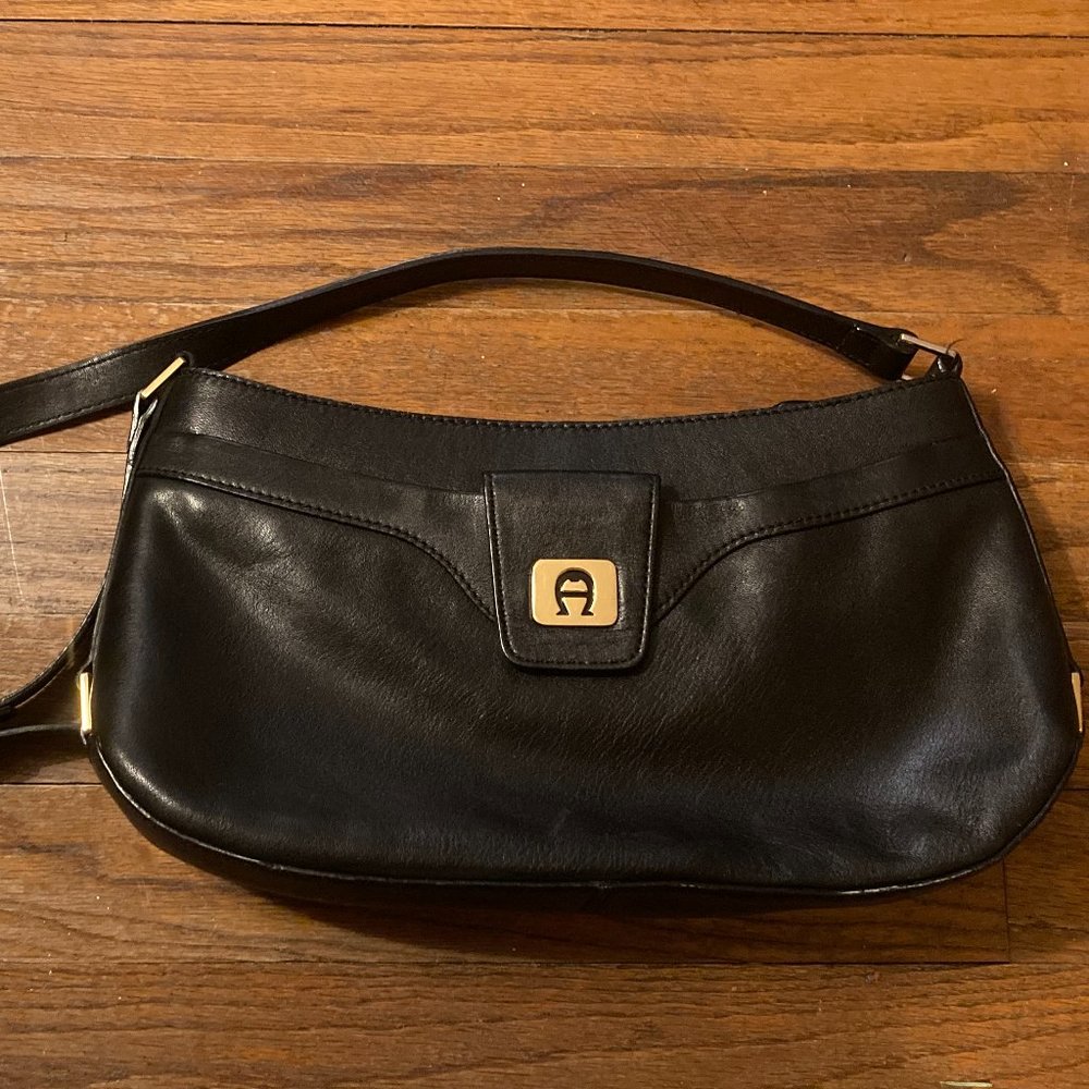 ETIENNE AIGNER Black Leather Handbag/Purse - Picture 1 of 3